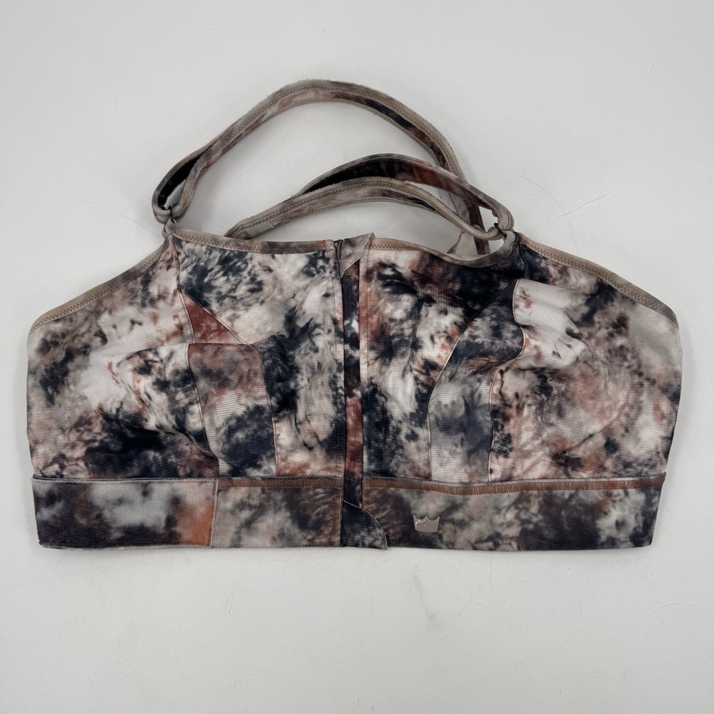 SHEFIT Tie-Dye Sports Bra in Black, White & Brown